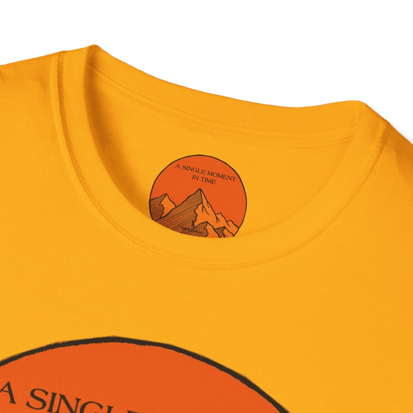 A Single Moment in Time Unisex Softstyle T-Shirt - Mountain Sunset Graphic Tee