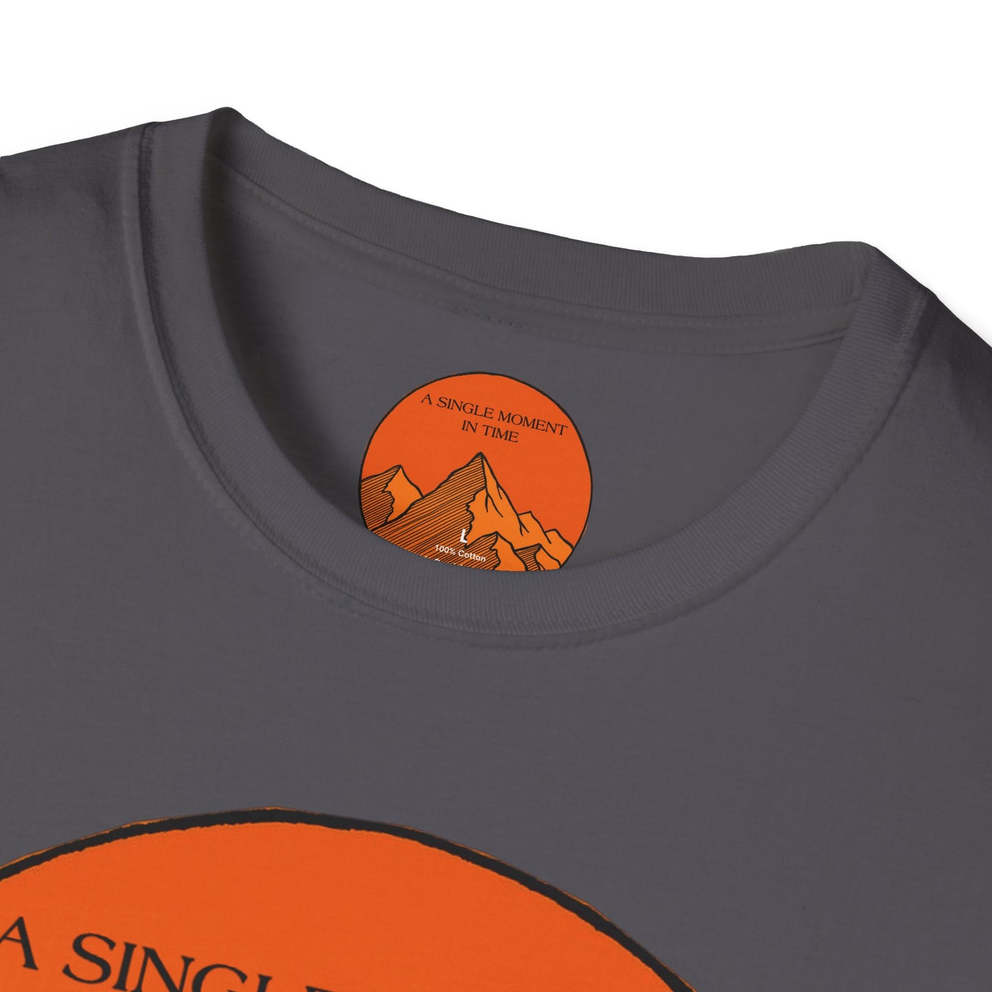 A Single Moment in Time Unisex Softstyle T-Shirt - Mountain Sunset Graphic Tee