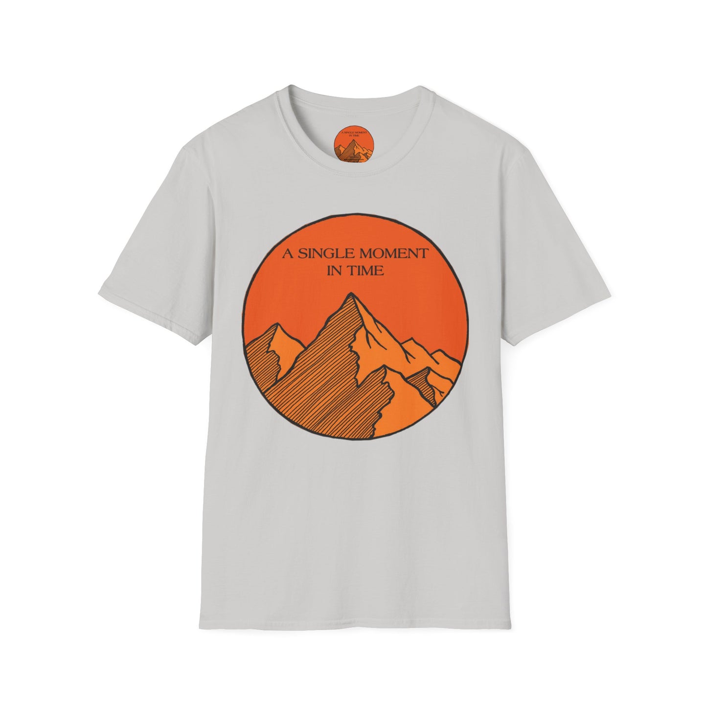 A Single Moment in Time Unisex Softstyle T-Shirt - Mountain Sunset Graphic Tee