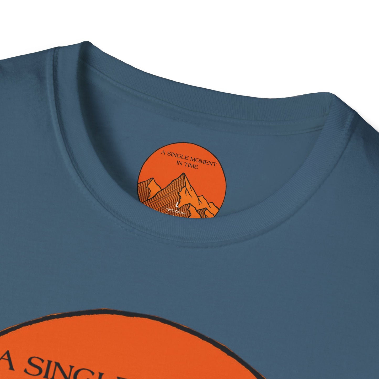 A Single Moment in Time Unisex Softstyle T-Shirt - Mountain Sunset Graphic Tee