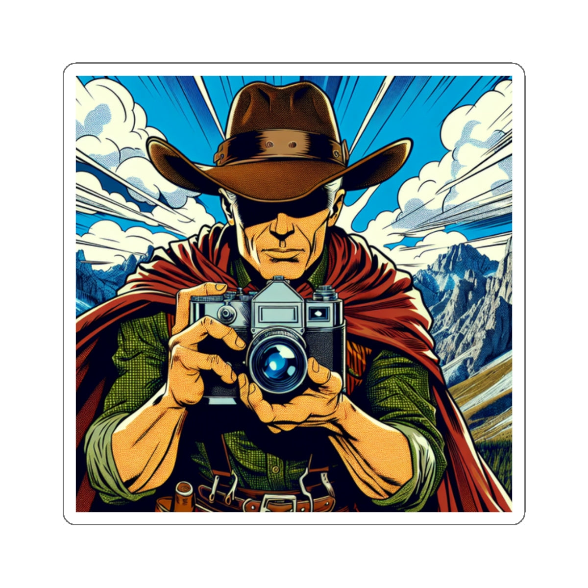 Old Mountain Cowboy Sticker