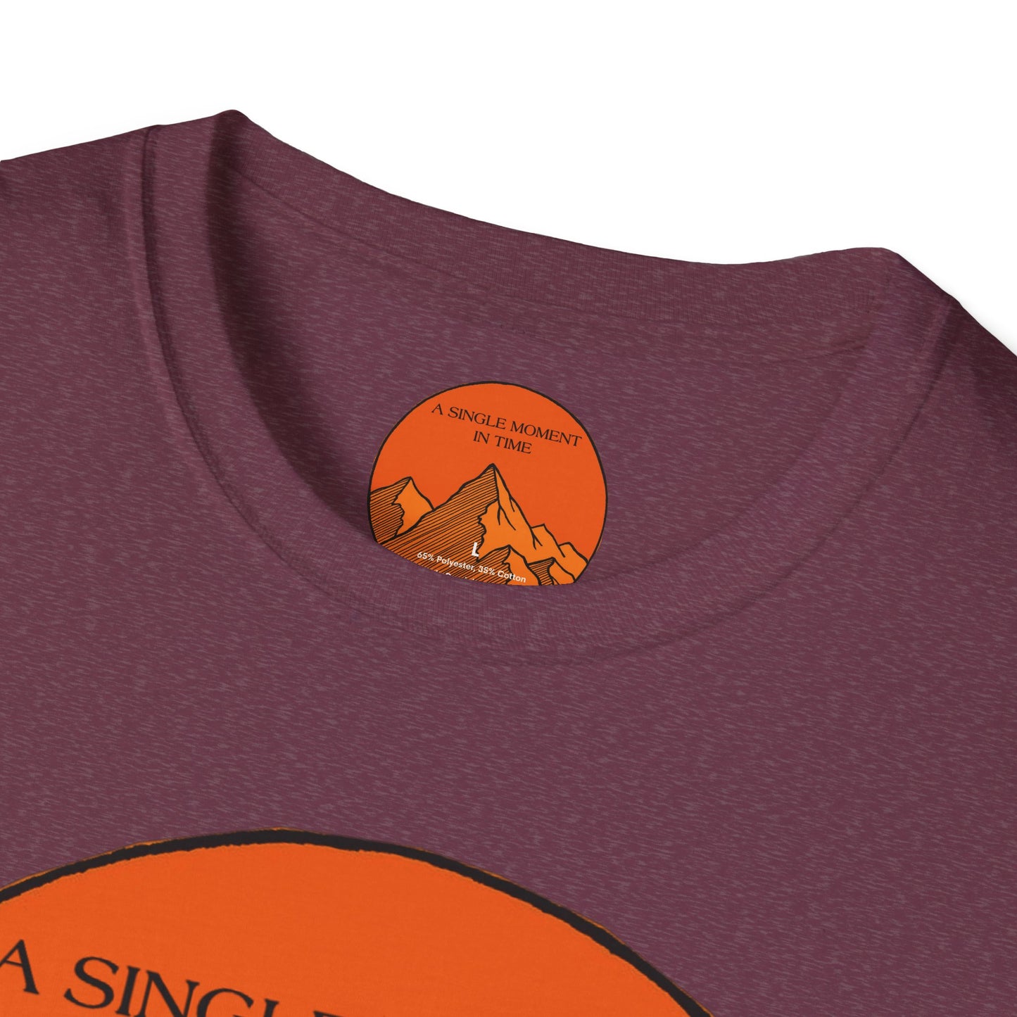 A Single Moment in Time Unisex Softstyle T-Shirt - Mountain Sunset Graphic Tee