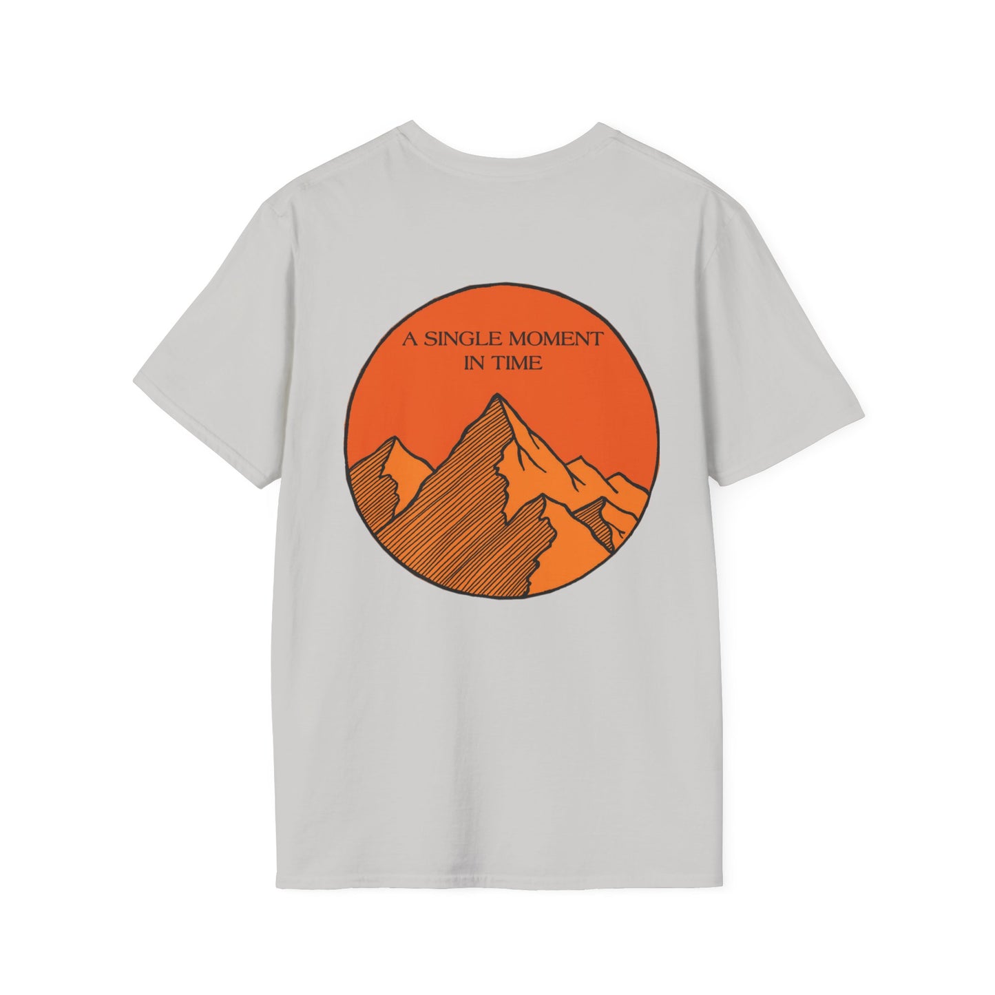 A Single Moment in Time Unisex Softstyle T-Shirt - Mountain Sunset Graphic Tee