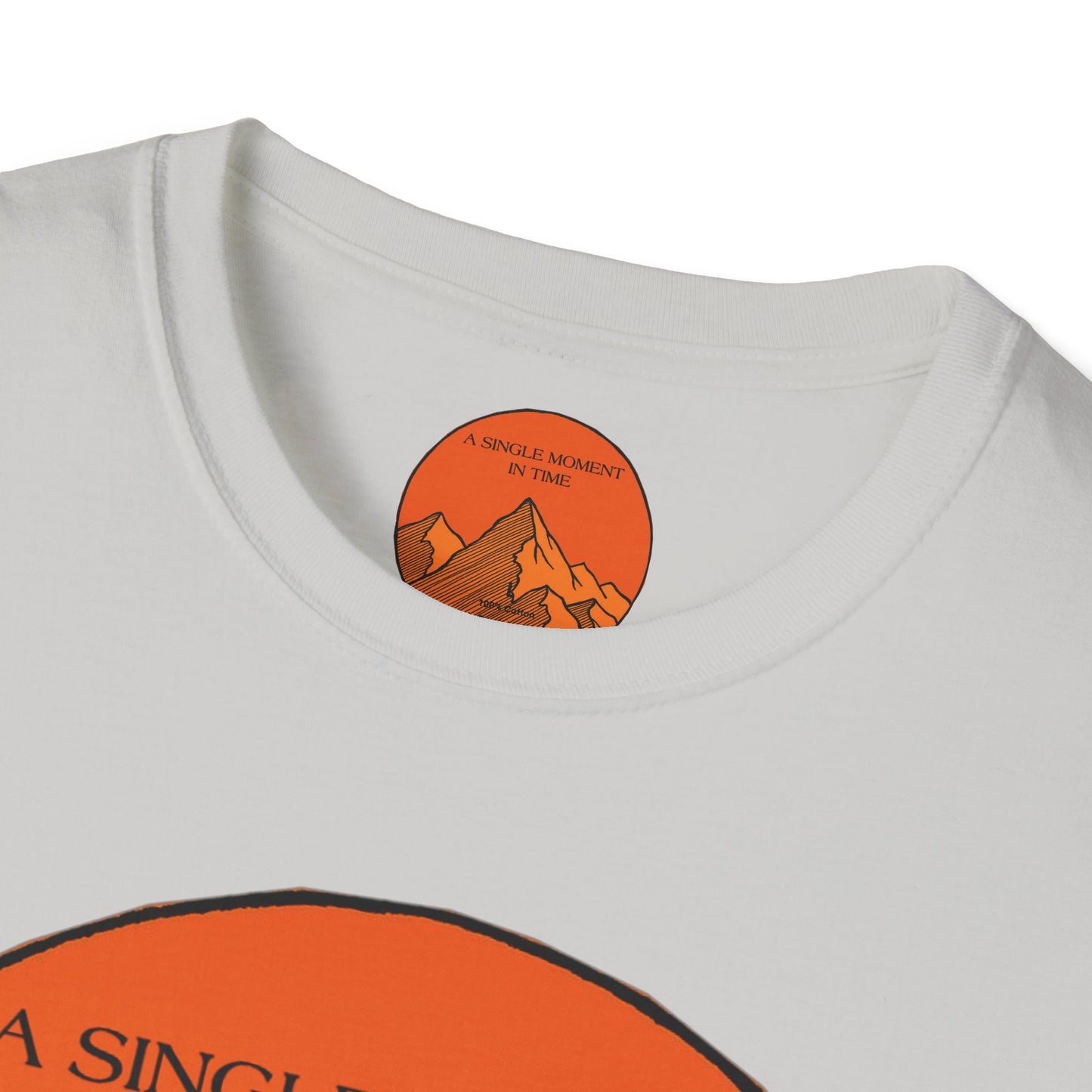 A Single Moment in Time Unisex Softstyle T-Shirt - Mountain Sunset Graphic Tee